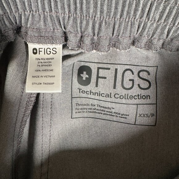 Figs Scrub Pants Women Size XXS Petite Gray Yola Skinny Drawstring Pockets - Picture 7 of 11